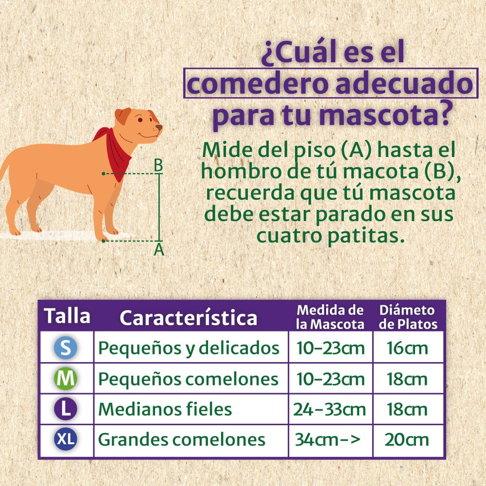 comedero para mascotas con plato antirreflujo