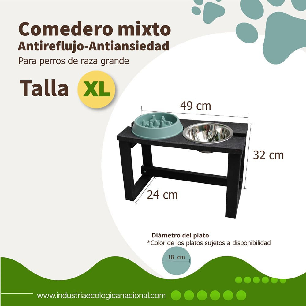 comedero para mascotas con plato antirreflujo