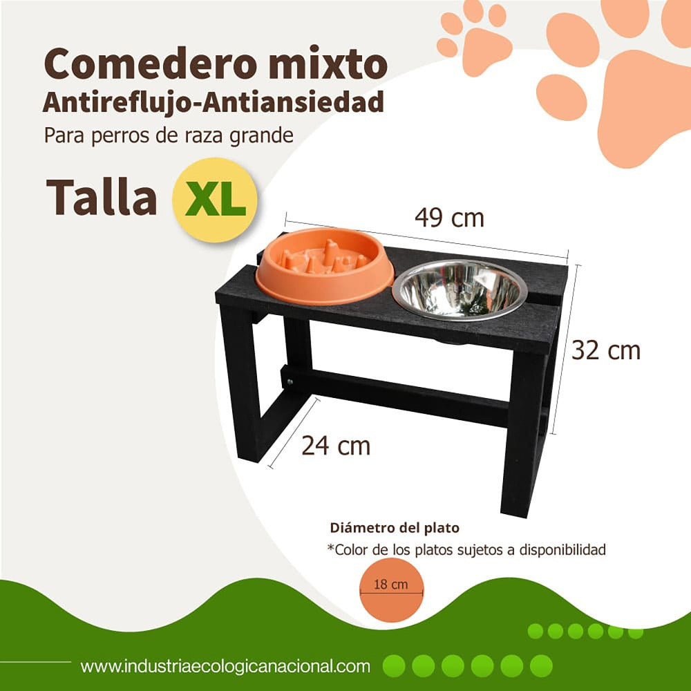 comedero para mascotas con plato antirreflujo