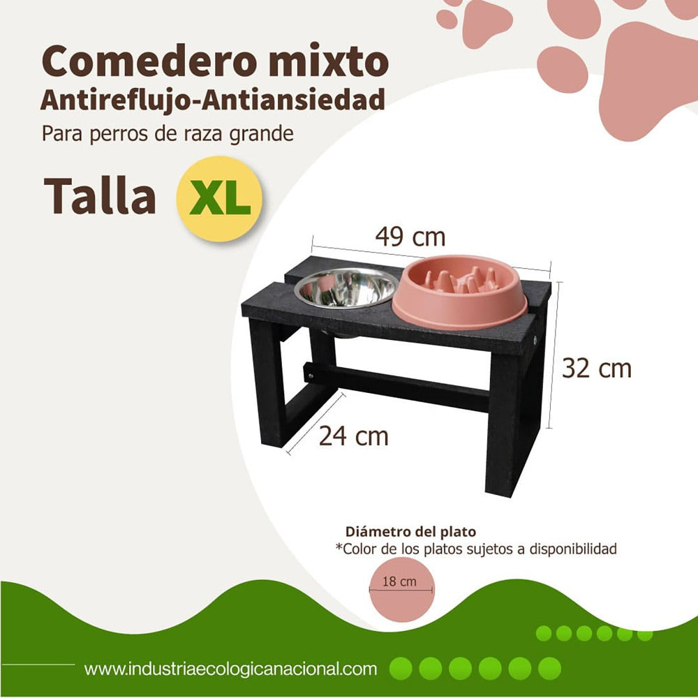 comedero para mascotas con plato antirreflujo